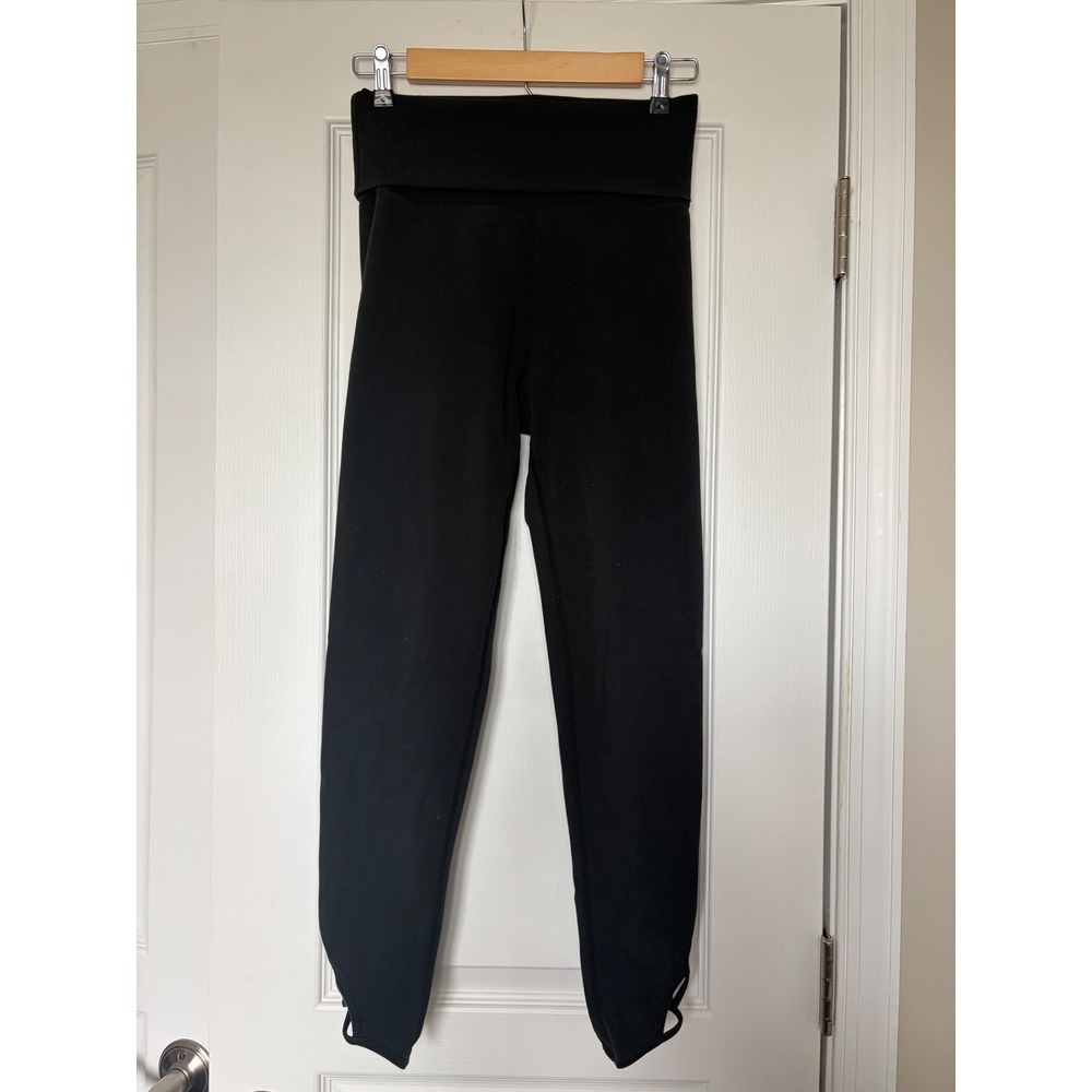 FP Movement Free People Black Ankle Cutout Foldover Waist Leggings Small